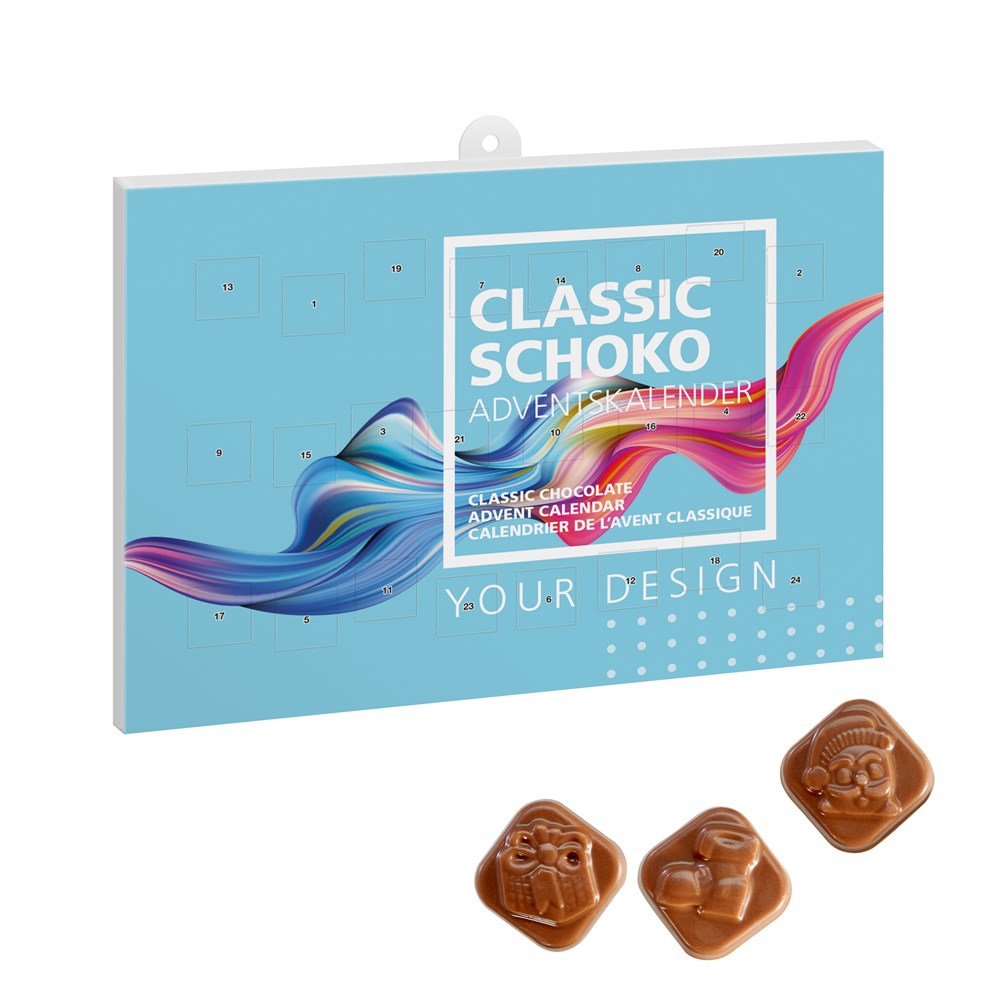 Classic Schoko Adventskalender im Querformat - kleine Menge