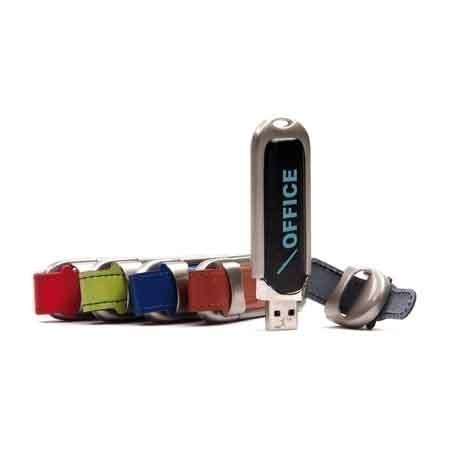 USB-Stick Kunstleder Office-Schwarz-512 MB