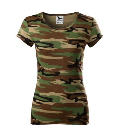 T-Shirt Damen Camo Pure camouflage braun