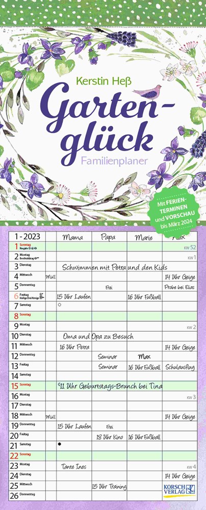 Familienplaner Gartenglück - Kalender Familienplaner Gartenglück - Kalender